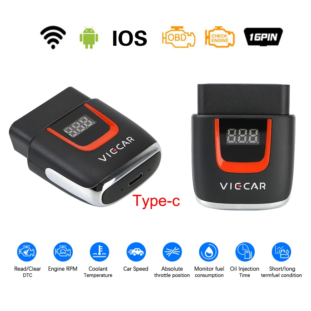 Elm327 OBD USB сканер считыватель кодов для Android/IOS Viecar VP004 VP002 ELM327 V2.2 WIFI ELM 327 OBD2