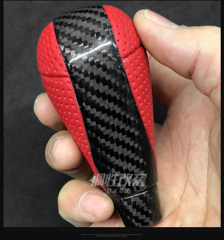Fit for LEXUS ES350 IS250 RX270 GS carbon fiber shift knob gear shift paddle lever gear head handball - Название цвета: red