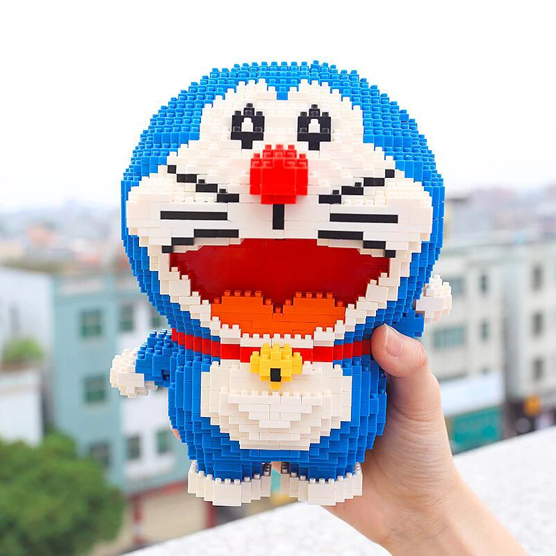 HC 1012 аниме мультфильм Дораэмон кот животное Робот 3D модель DIY Мини Алмазные блоки