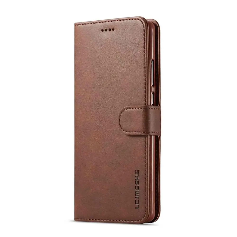 Leather Flip Case For Xiaomi Redmi Note 8 Case Holder Stand Wallet Flip funda redmi Note 8 Pro Back Cover Case - Цвет: Brown