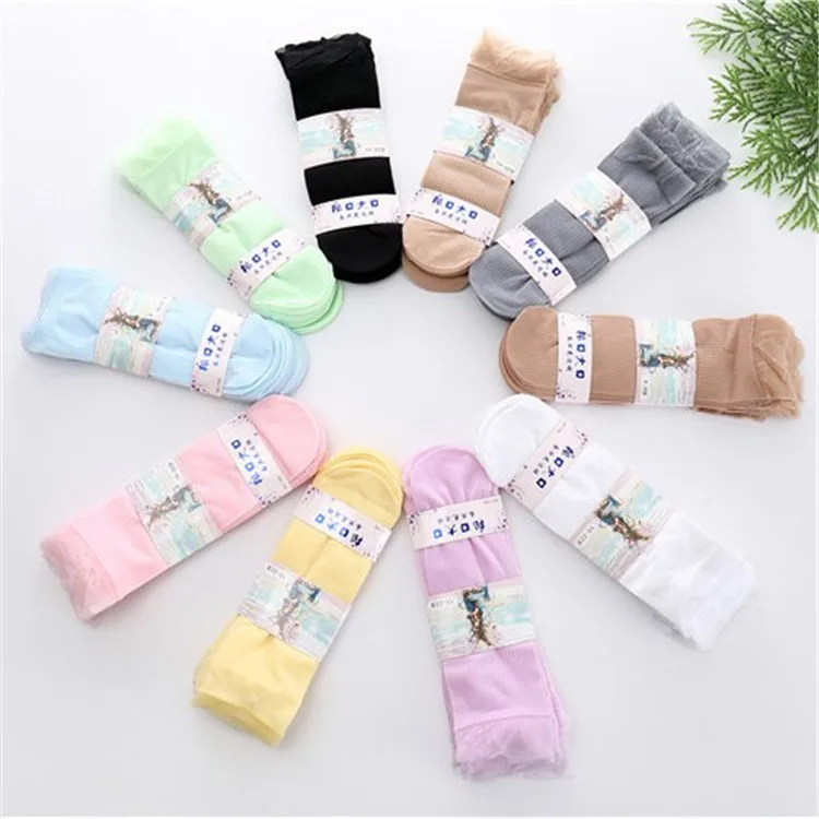 

2019 New Style Lace-up Sandals Socks Thin Short Girls Silk Stockings Short Socks Children Summer Anti-mosquito Socks Parent And