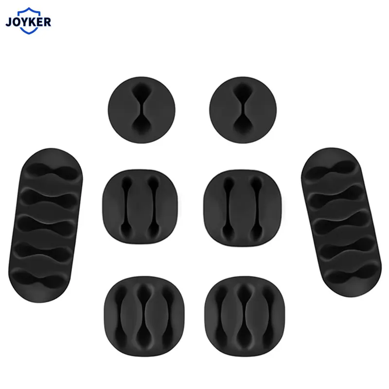 

New Arrival Round Cable Holder Protector Management Device Organizer Finishing Desktop Plug Silicone Wire Retention Clips