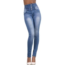 Женские джинсы черного цвета, большие размеры, длинные брюки-карандаш, Осень-зима, новинка, джинсы с высокой талией, обтягивающие, тянущиеся, на пуговицах, с карманами, Feminino CX568