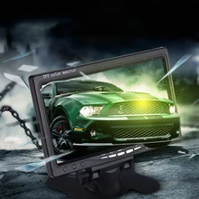 7-pulgadas giratoria de alta definición monitor de visión trasera de coche marcha atrás TFT LCD dos entradas de vídeo