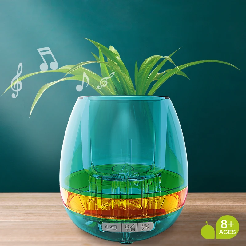 

Solar Music Flowerpot Smart Flower Pot intelligent Toy Home Decor Plastic Pot Ornament Led Night Light Educational Toys For Kids