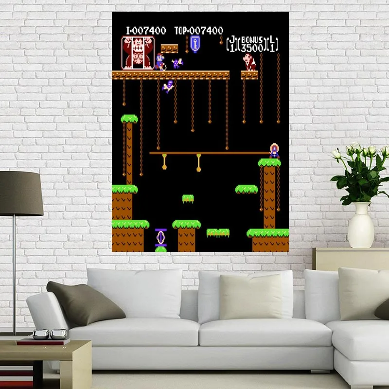 Ослик Конг Ретро игровой постер Nintendo (классический Конг/НС) 40x60 см домашний декор