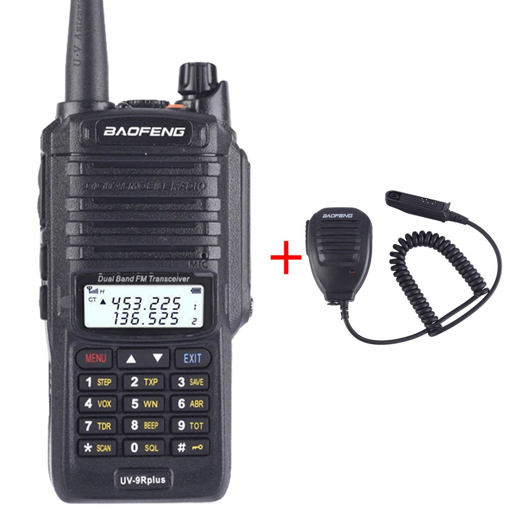 Baofeng UV-9R plus 50 км Водонепроницаемая рация 8000 мАч двухстороннее радио vhf uhf дальняя CB радиостанция морской обновления - Цвет: UV9RP-Mic