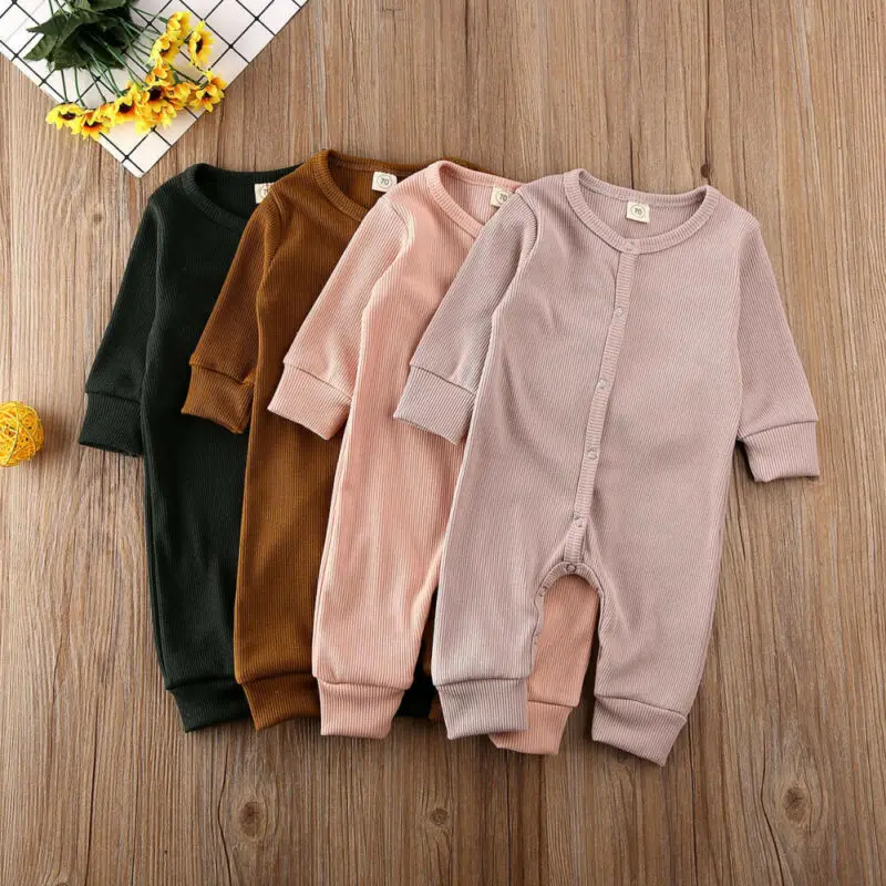  Pudcoco Newborn Baby Girl Boy Clothes Kids Knitted Long Sleeve Autumn Winter Romper Infant Soild Ju