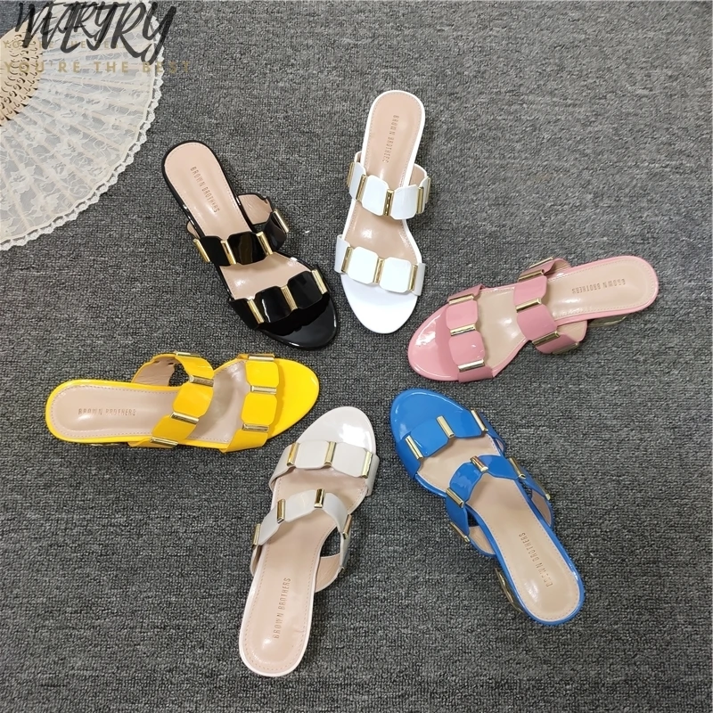 

2020 Women Transparent Sandals Ladies High Heel Slippers Candy Color Open Toes Thick Heel Fashion Female Slides Summer Shoes