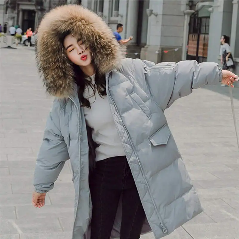 #*Cheap Women Winter Jacket Thicken Long Coat Plus Size Down Cotton Jacket Female Hooded Faux Fur Collar Snow Winter Coats Parkas C5902