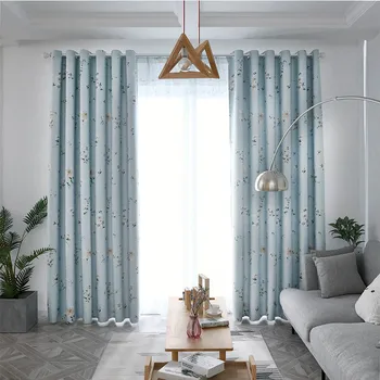 

Lily Flower Print Blackout Curtains Home Bedroom Windows Drapes Decorative Cloth New Fashion Polyester Curtains Home Decoration