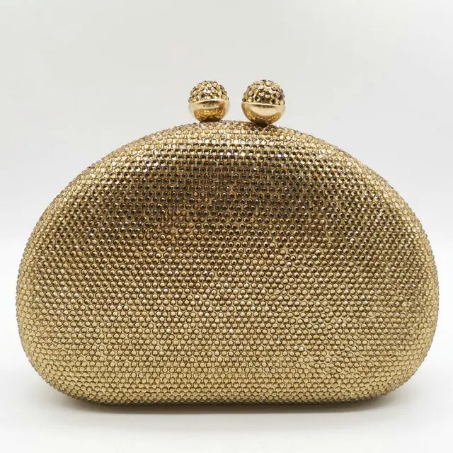 Gold Clutch Bags Boutique De FGG элегантные фиолетовые женские вечерние сумочки-клатчи со стразами, свадебные сумочки для невесты, вечерняя сумочка со стразами - Цвет: Gold Clutch Bags