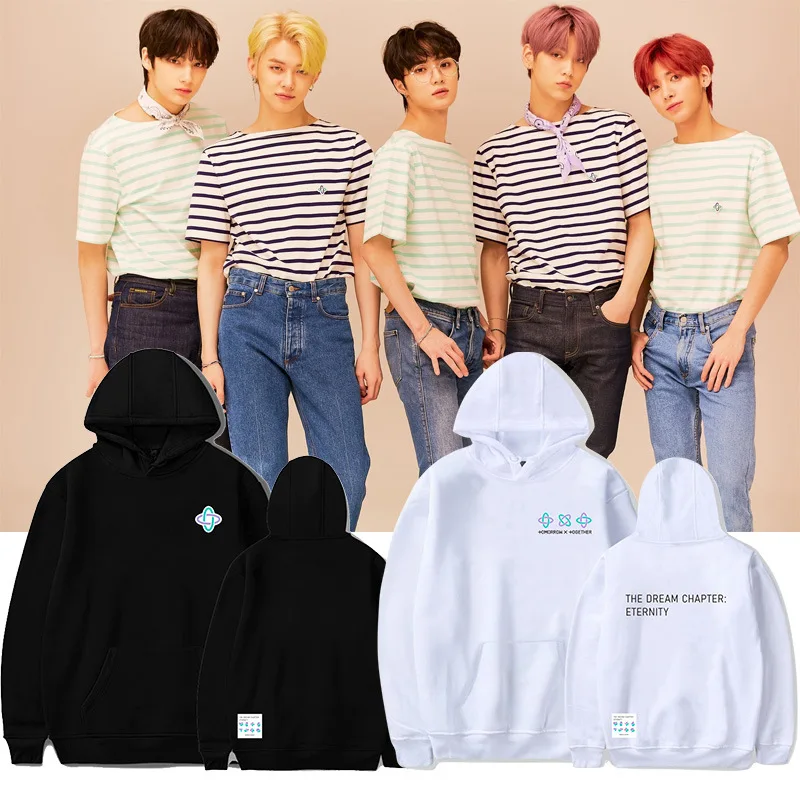 KPOP TXT autumn warm Hooded Sweatshirts women Casual Oversized Hoodies Plus Size 3XL Streetwear fashion pullovers lady clothes photo