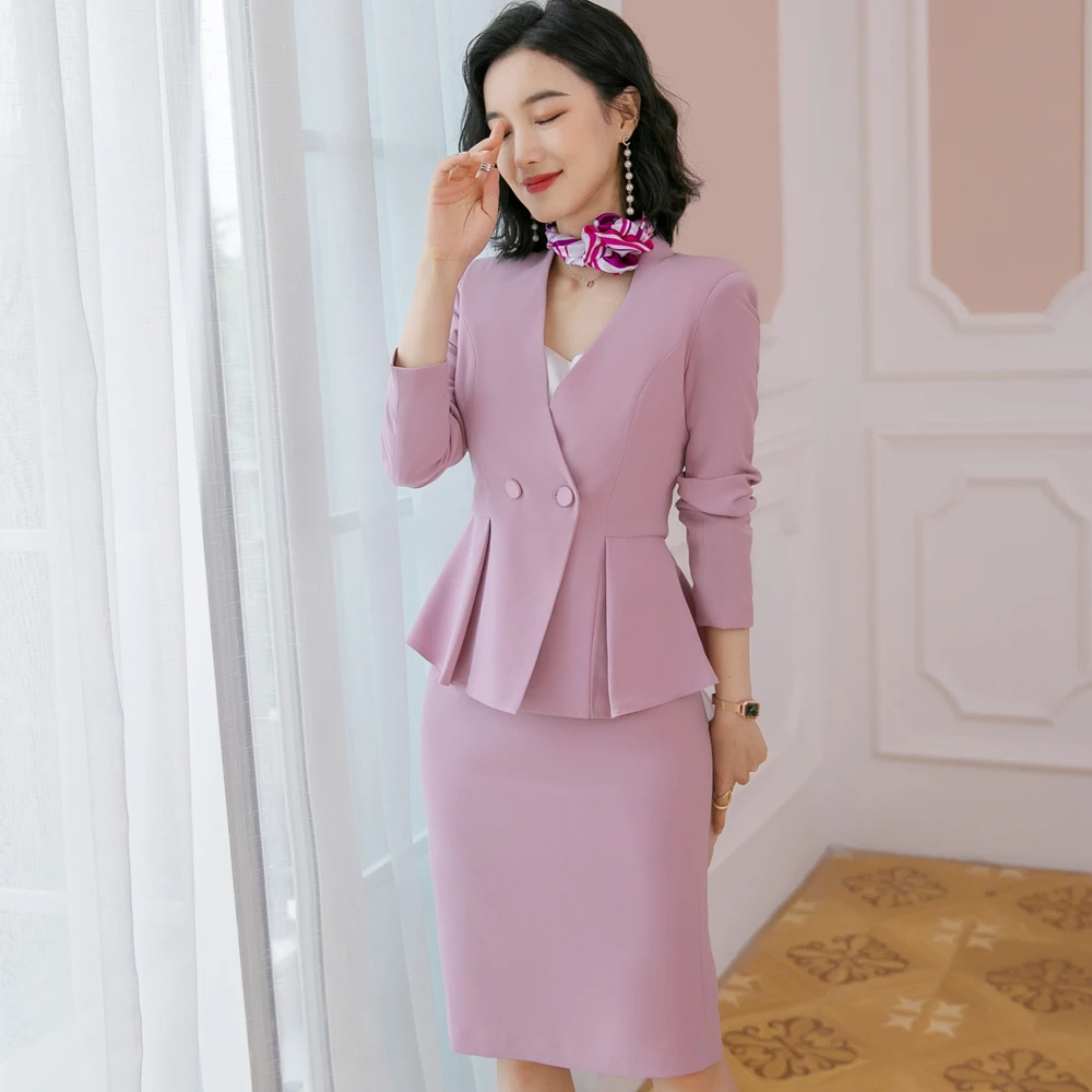 Business Wear Women Blazer And Skirt 
