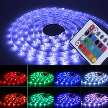 

LED Light Strip 5M RGB SMD2835 Flexible Ribbon Waterproof LED Tape DC12V Remote Control LED Strip Lights for Room RGB Led Strip
