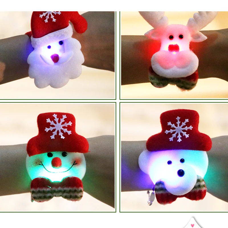 Светящиеся красочные флуоресцентные рождественские часы-браслет, игрушки для детей, светящиеся подарки, светодиодный светится в темноте, детские игрушки
