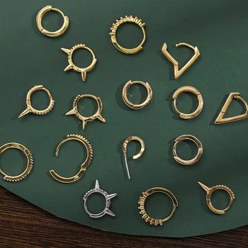 

Mini CZ Cartilage Earrings Ear Buckle for Women Trendy Circle Small Hoop Earrings Punk Rivet Spike Thin Hoops Huggies Jewelry