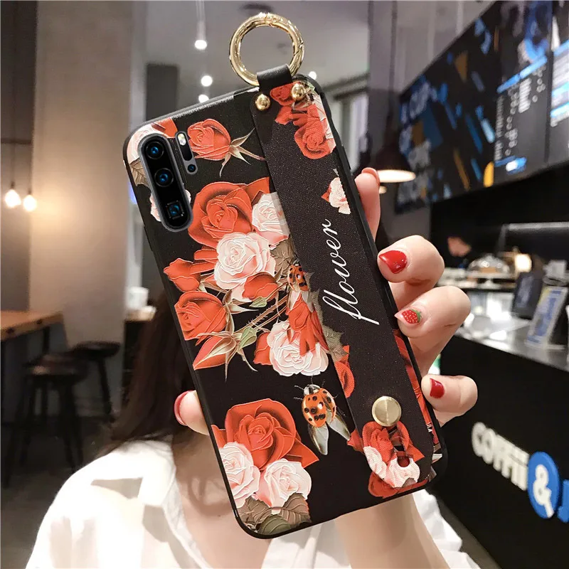 SoCouple ремешок мягкий ТПУ чехол для телефона для huawei P30 P20 Pro mate 10 20 Pro 30 Lite Nova 3i 5i Honor 10 20 Pro Чехол-держатель - Цвет: WK3-26WDRosePiaoC