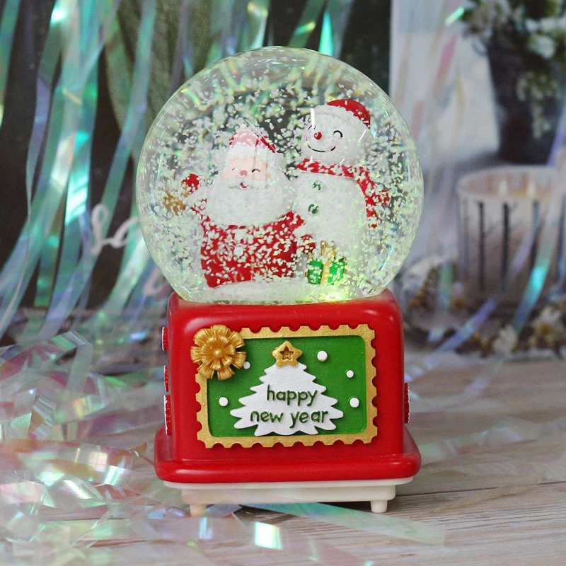 Рождественский Снежный шар, хрустальный шар, вращающаяся Рождественская музыкальная шкатулка, Рождественское украшение для украшения дома, подарки