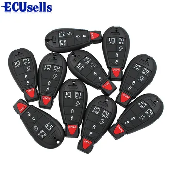 

10PCS/LOT, Replacement 5+1 buttons Smart Keyless Entry Remote key 6 Buttons 433MHZ ID46 Chip for Chrysler Dodge