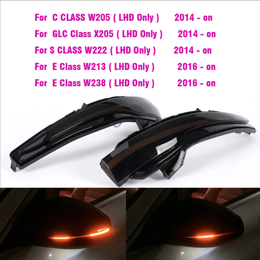 

Dynamic Turn Signal Lights For Mercedes Benz W205 W213 GLC AMG 2 Color Car Side Wing Rearview Mirror Indicator Blinker Lamp LED