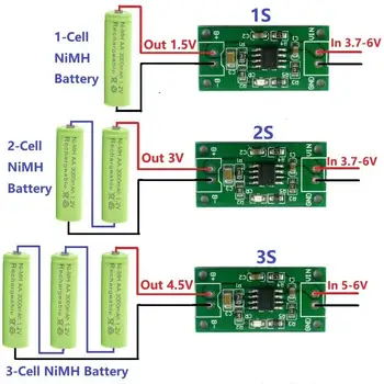 

1S 2S 3S CELLS 1A NiMH Rechargeable Battery Smart Charger Module Charging voltage 1.5V 3V 4.5V 5V Input 3.7V-6V 5V 4.2V