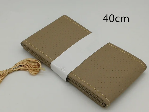 Beige-40cm Универсальная крышка рулевого колеса автомобиля искусственная кожа тканые Автозапчасти для Land Rover 2,5 V6 нашли 3 V6 V8 - Название цвета: Beige-40cm