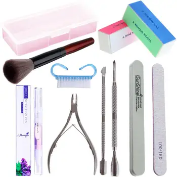 

Manicure Tool Set Box Manicure Brush Manicure Nutrient Solution Nail Clippers Peeling Skin Fader Nail Nail Art & Tools