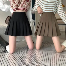 

Suit Pleated Skirt for Young Women 2022 Autumn Winter Harajuku Style High Waist Thick A-line Short Skirt Sweet Girls SXHBSQ645