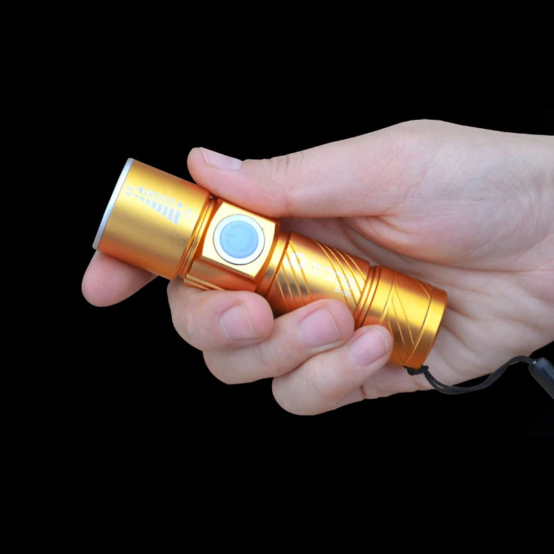 Перезаряжаемый светодиодный фонарик с USB мощный фонарь Q5 тактический