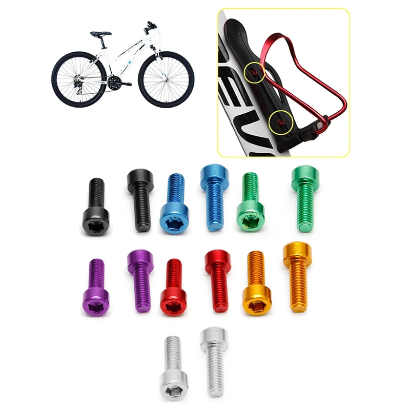 1 Pair Bike Water Bottle Cage Bolts M5 Aluminium Alloy Hex Socket