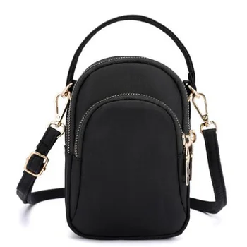 

Women'S Shoulder Bag Fashion Handbag Crossbody Nylon Wallet Solid Color Zipper Waterproof Flap Crossbody Bag