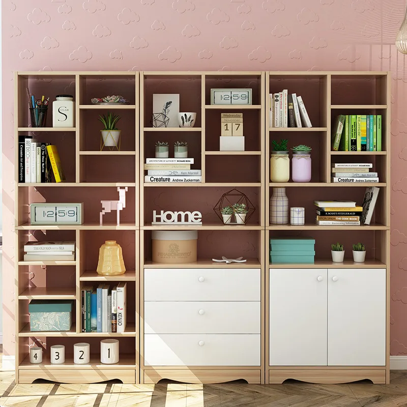 

Bookcase Bookshelf Floor Simple Table Modern Simplicity Bedroom Storage Shelf Creative Students Free Combination Small Bookcase