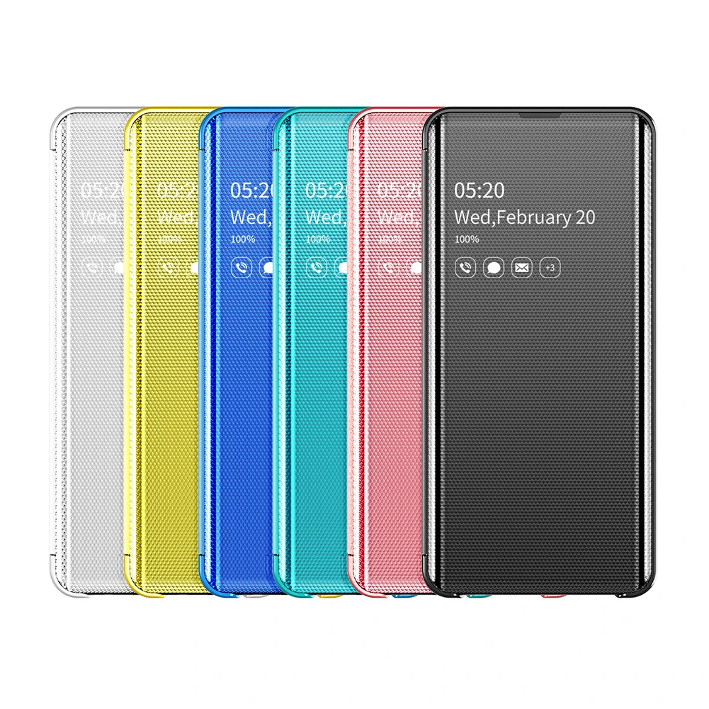 Умный зеркальный флип-чехол для samsung S10 S9 S8 s7 Plus note9 8 S10LITE A750 A70 A50 A30 Clear View кожаный чехол ударостойкий чехол