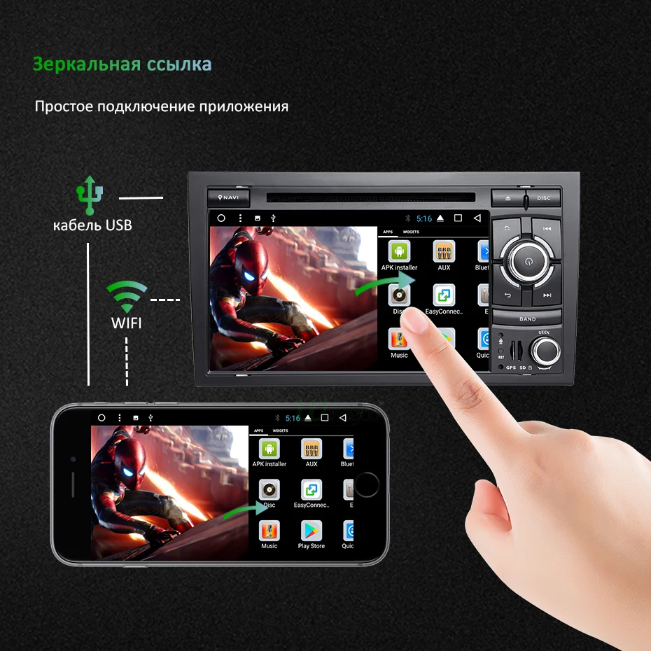 DSP 4G 64G Android 9,0 ips автомобильный dvd-плеер для AUDI A4 gps ips стерео Мультимедиа Навигация радио приемник магнитофон