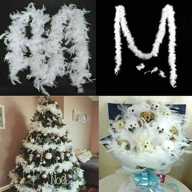 Guirlande de ruban en plumes blanches pour arbre de noël, 5/10 pièces,  décoration de maison pour fête de mariage, xr-hot - AliExpress