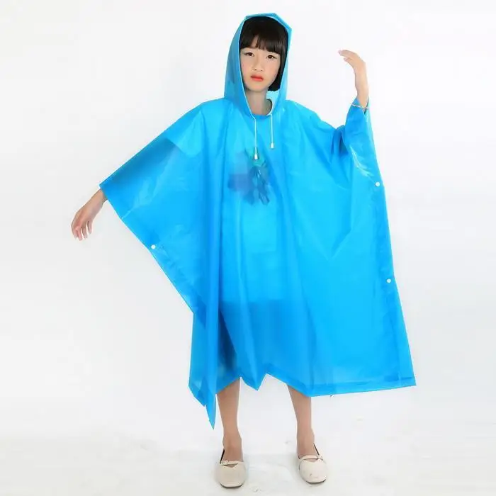 5 Color Thicken Unisex Travel Hiking Portable Solid Raincoat for Children Kids