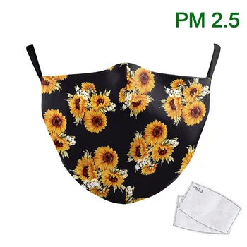 

Vintage Oil Painting Face Mask Print Sunflower Adult Mouth-Muffle Reusable Washable PM 2.5 Protective Dust Mask Outdoor
