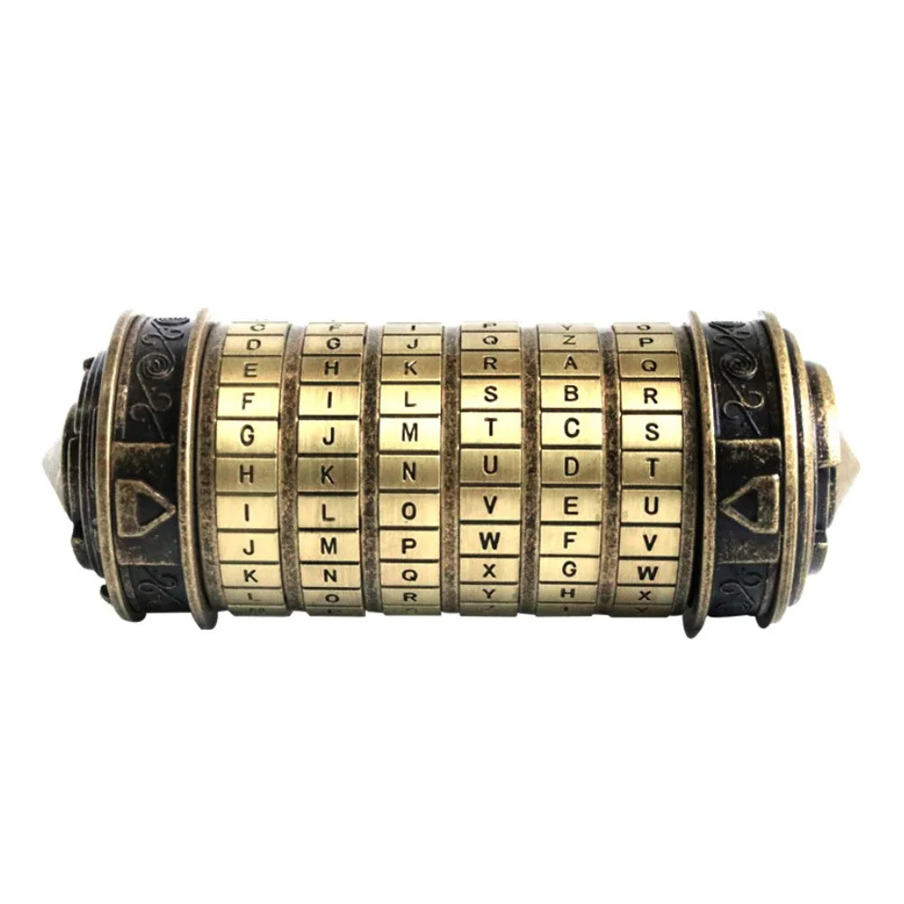 Koop Educatief speelgoed Metalen Cryptex sloten gift ideeën Da Vinci Code lock te trouwen minnaar ontsnappen kamer props krijgen 2 gratis ringen met doos