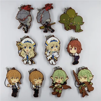 

Goblin Slayer Anime Keychain Priestess Guild Girl Cow Girl High Elf Archer rubber Keychain