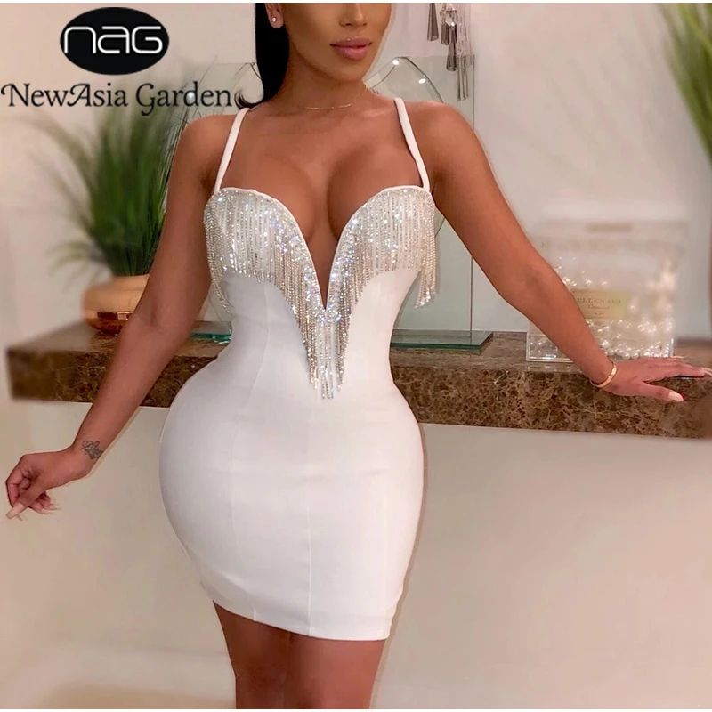 white fringe sequin dress