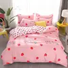 3/4pcs Bedding Set Pink Strawberry Fashion Bed Sheets Queen Size Luxury Bedding Set bed Sheet Sets Duvet Cover Set King Size ► Photo 3/5