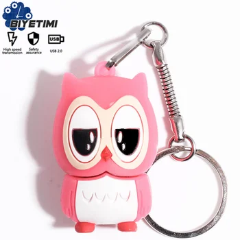 

Biyetimi USB Flash Drive Cartoon Pink Owl USB 8GB 16GB 32GB Pen Drive 64GB Pendrive USB Memory Stick for PC