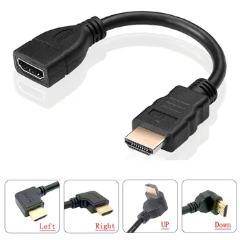 

Cable HDMI 90 Degree Right Angled HDMI Male to HDMI Female Cable Adapter Connector Black for DVD TV Projector 0.15M 0.5M