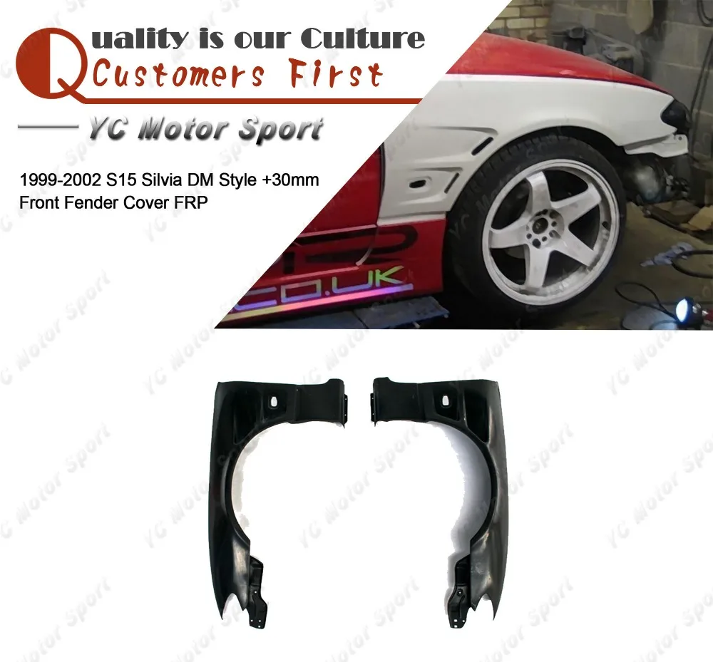Car Accessories FRP Fiber Glass DM Style +30mm Front Fenders Fit For 1999-2002 S15 Silvia Fender Cover | Автомобили и мотоциклы