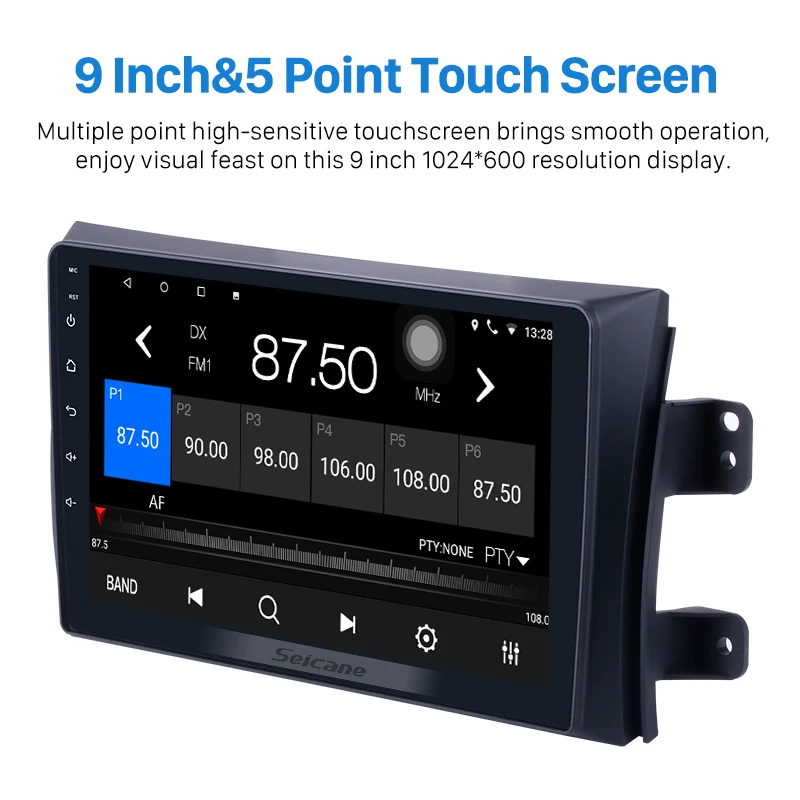 Top Seicane 9 inch 2din Android 9.0 Car Radio GPS Stereo Unit Player for 2006 2007 2008 2009 2010 2011 2012 Suzuki SX4 with 8-Core 2
