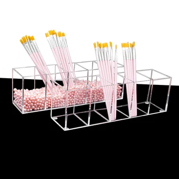 

Acrylic Cosmetic Brush Organizer 5 Slots Jewelry Storage Box Transparent Desk Organizer Makeup Organizer Holder Box