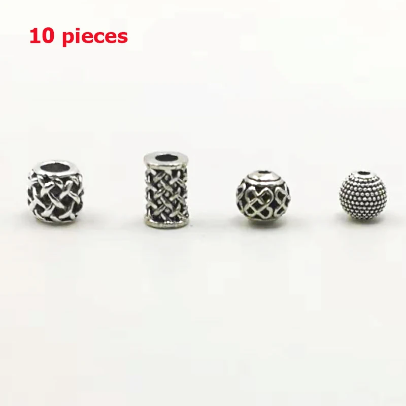 

10pcs/bag Tasbih beads Wholesale ancient carving large hole hollow alloy bead for jewelry spacer bead accessories
