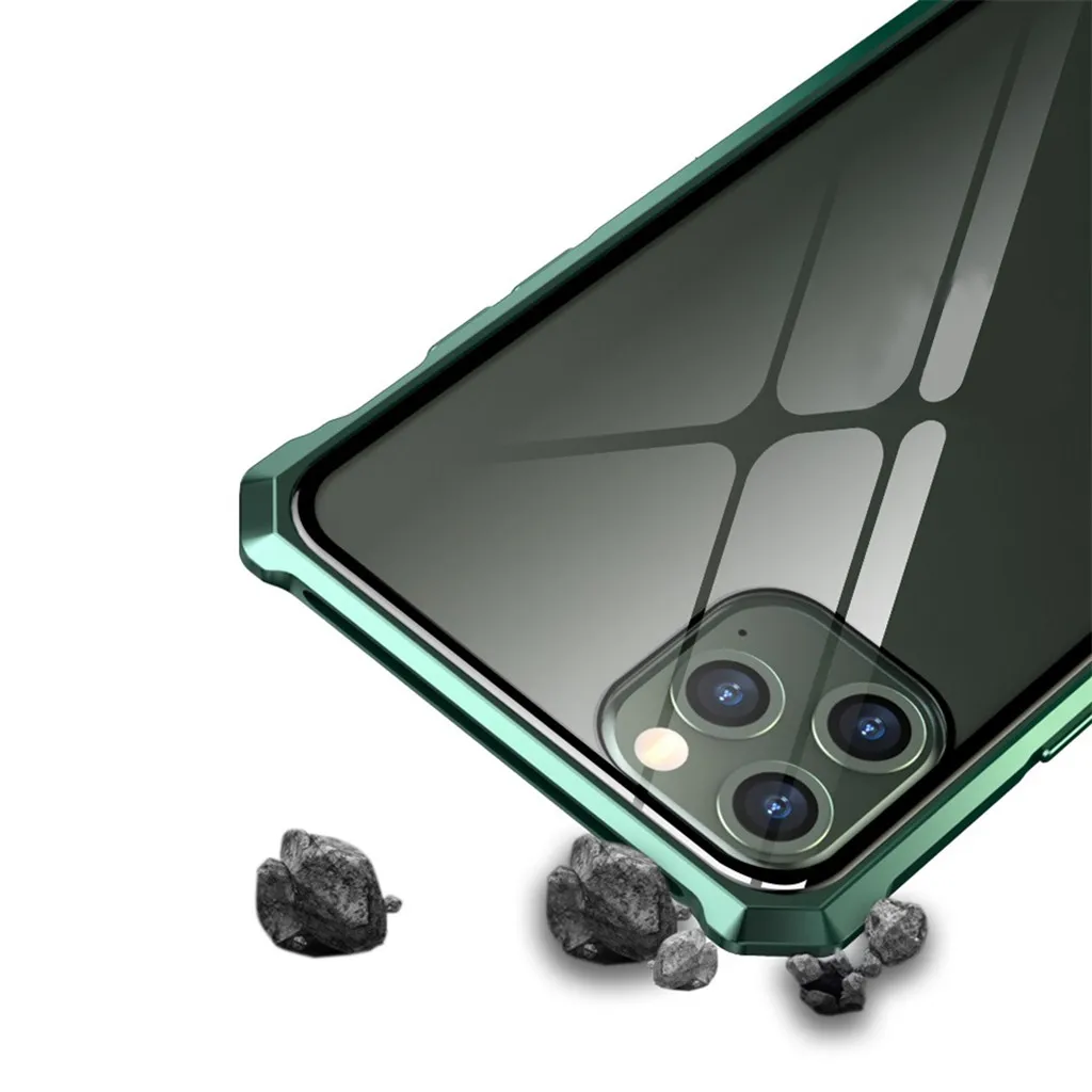 Закаленный чехол для iPhone 11/11 Pro, чехол для iPhone 11 Pro Max, металлический бампер, защита, роскошный спортивный защитный чехол, 19 октября