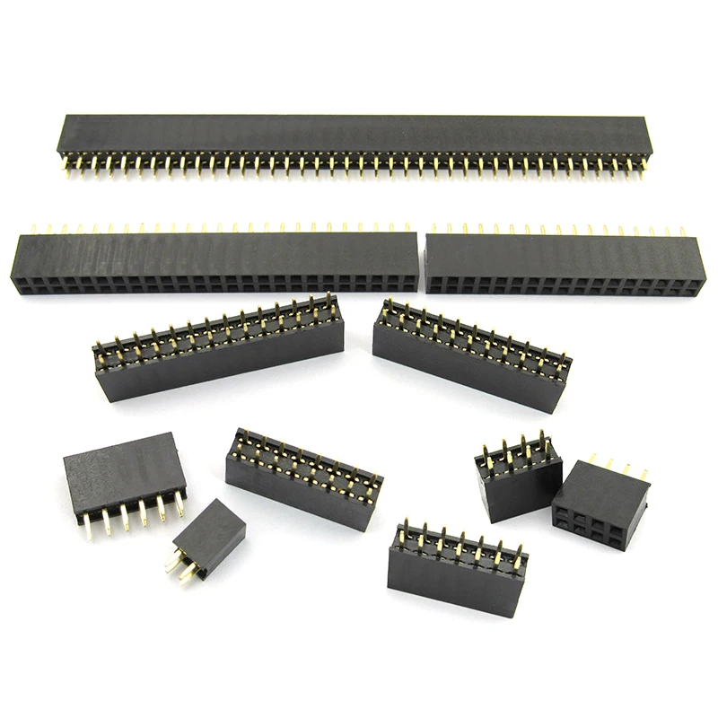 

Double Row Pin Female Header Socket Pitch 2.54mm 2*2p 3p 4p 5p 6p 8p 10p 12p 40p Pin Connector 10PCS